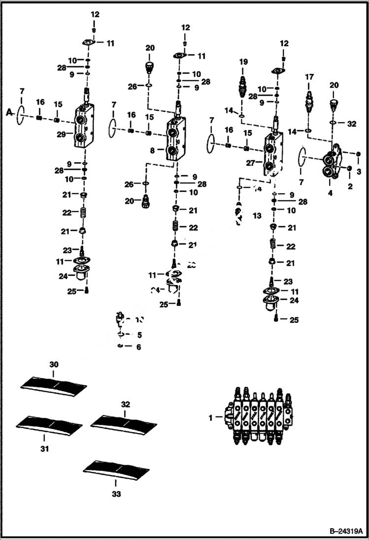 Схема запчастей Bobcat BACKHOE - VALVE CONTROL 923S & 923SA 923S BACKHOE