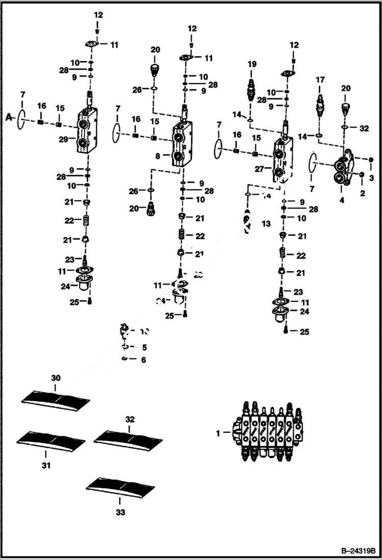 Схема запчастей Bobcat BACKHOE - VALVE CONTROL 928S 928S BACKHOE