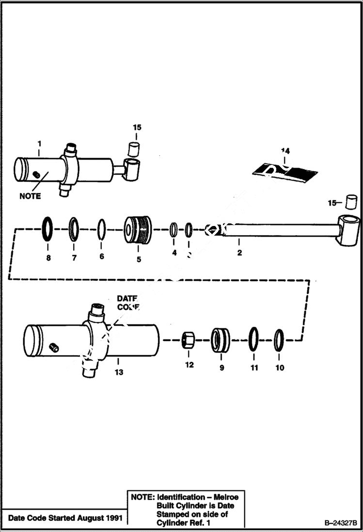 Схема запчастей Bobcat BACKHOE - CYLINDER SWING 835S 835S BACKHOE