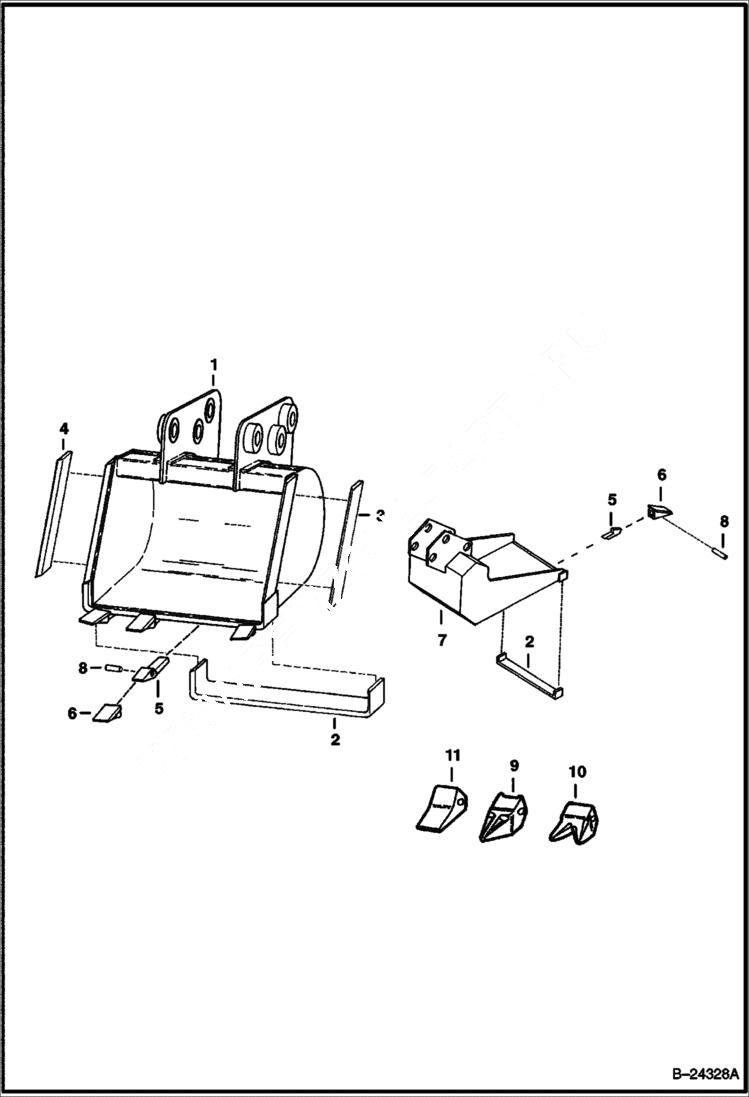 Схема запчастей Bobcat BACKHOE - BUCKETS 730SH 730SH BACKHOE