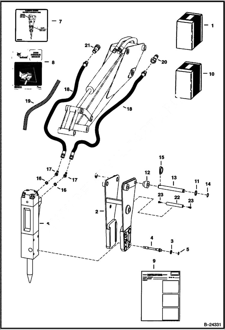 Схема запчастей Bobcat BACKHOE - BREAKER HYDRAULIC KIT - 2560 & 2570 730S 730S BACKHOE