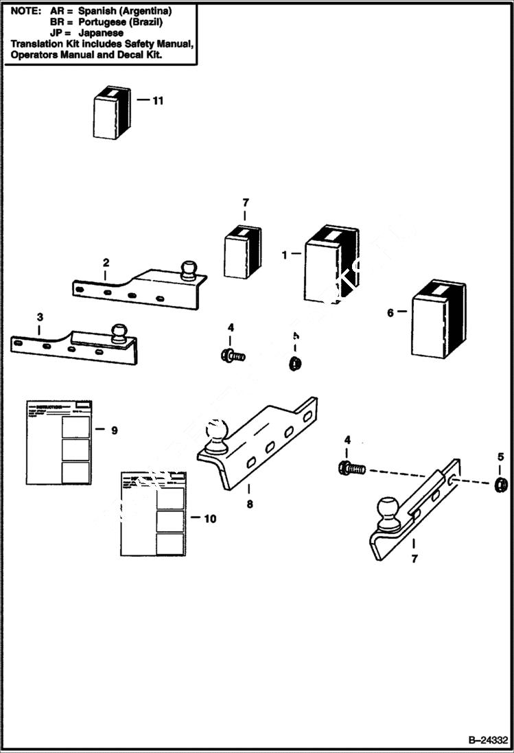 Схема запчастей Bobcat BACKHOE - MOUNTING KITS - 740, 753, 763, 751 730S 730S BACKHOE