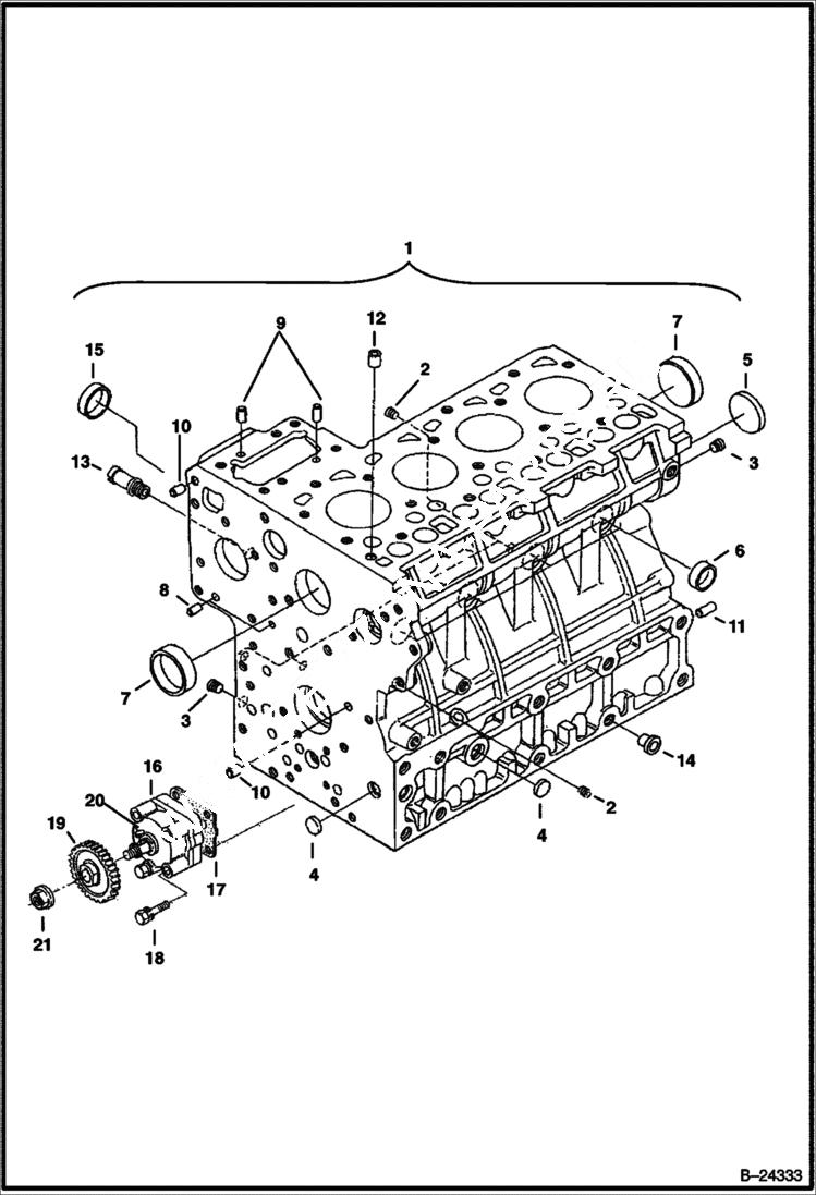 Схема запчастей Bobcat 435 - CRANKCASE POWER UNIT