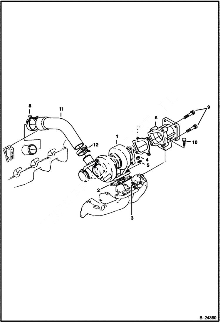 Схема запчастей Bobcat 435 - TURBO CHARGER POWER UNIT