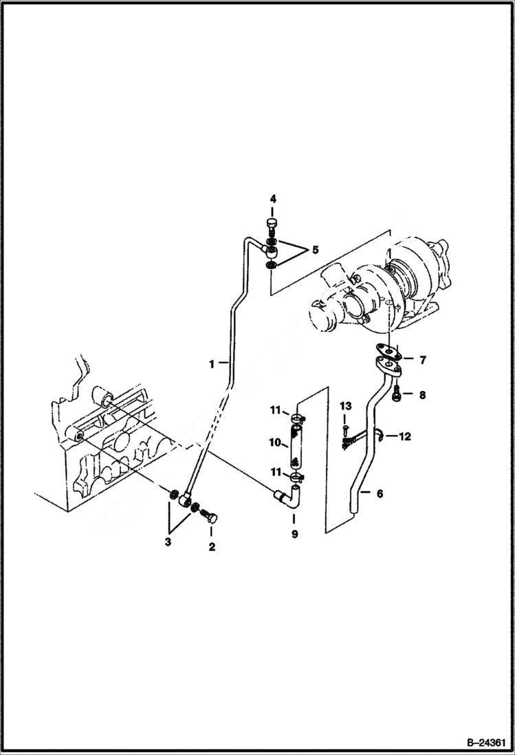 Схема запчастей Bobcat 435 - OIL PIPE POWER UNIT