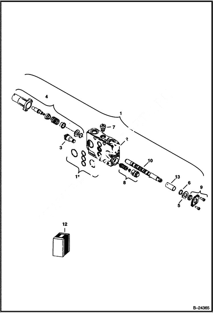 Схема запчастей Bobcat 430 - VALVE SECTION (Blade) HYDRAULIC/HYDROSTATIC SYSTEM