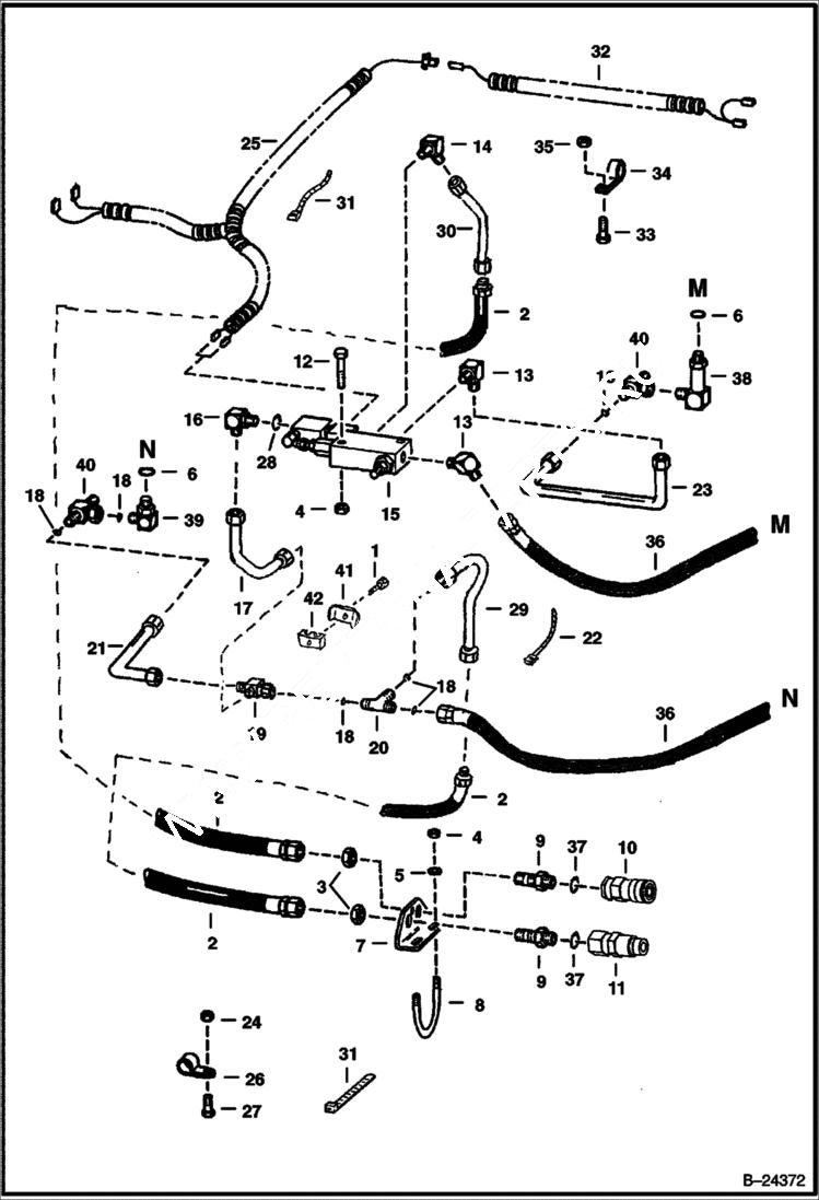 Схема запчастей Bobcat BACKHOE - VALVE FLOW DIVIDER, HYDRAULIC CIRCUITRY 730SH - S/N 646500499 & Below 730SH BACKHOE