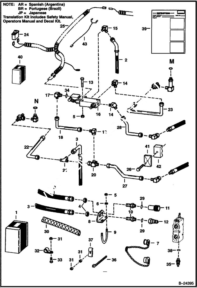 Схема запчастей Bobcat BACKHOE - AUXILIARY HYDRAULICS KIT 835S 835S BACKHOE