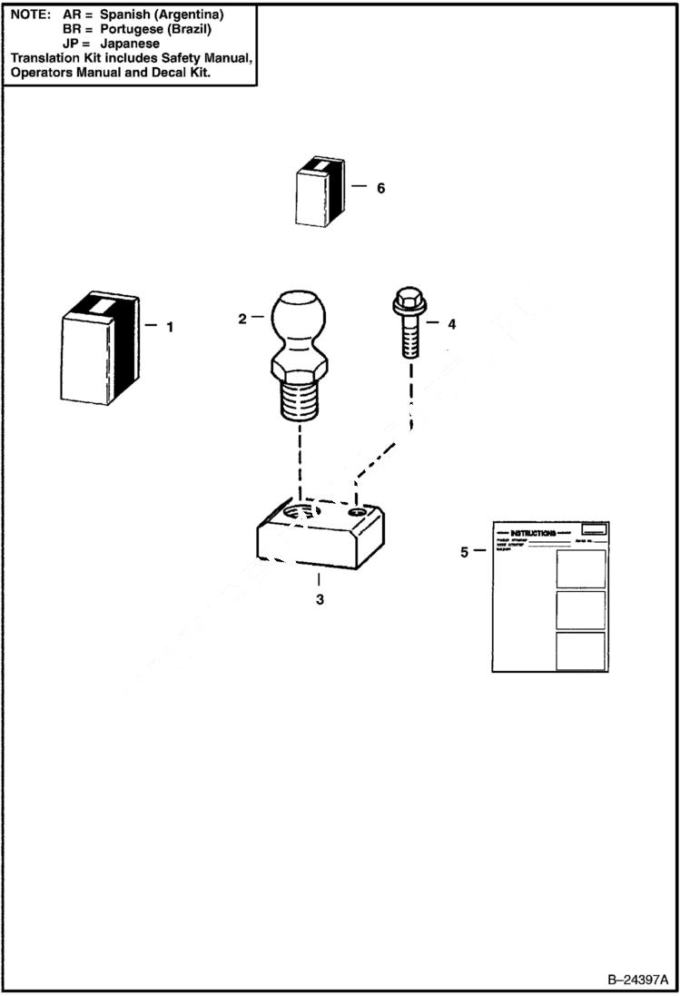 Схема запчастей Bobcat BACKHOE - MOUNTING KIT - 843 933S 933S BACKHOE