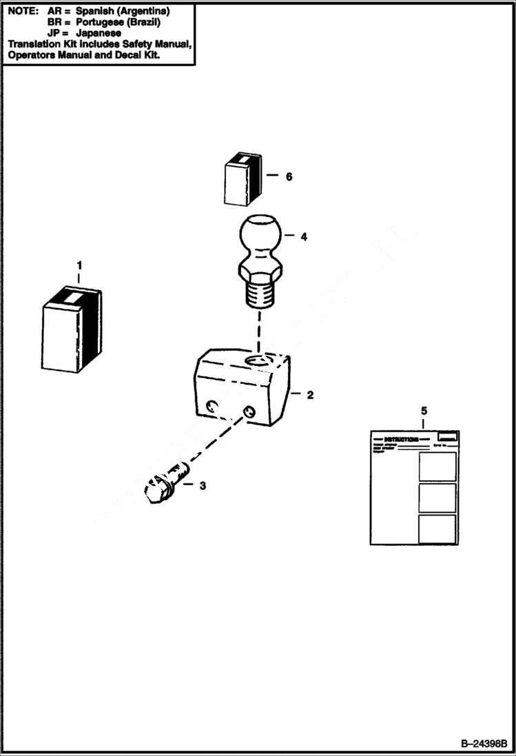 Схема запчастей Bobcat BACKHOE - MOUNTING KIT - 853 933S 933S BACKHOE