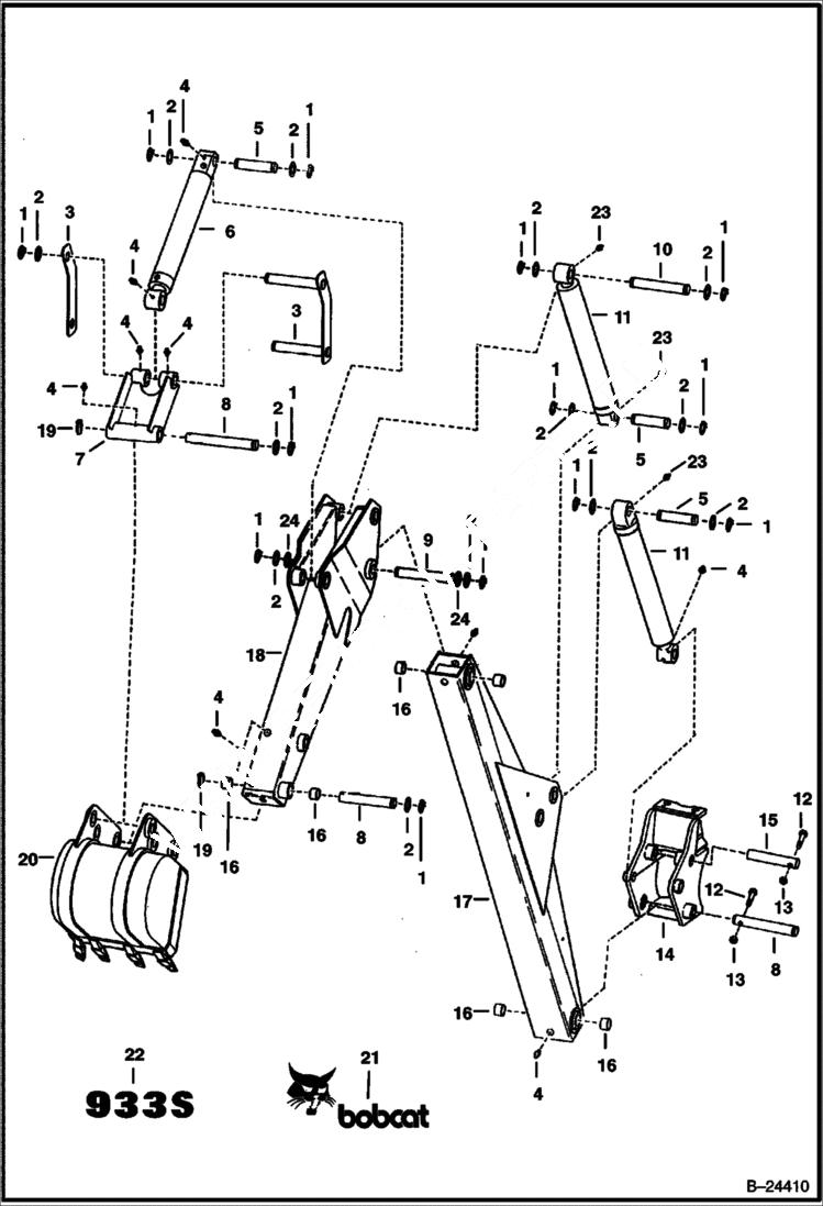 Схема запчастей Bobcat BACKHOE - BOOM & DIPPERSTICK 933S 933S BACKHOE