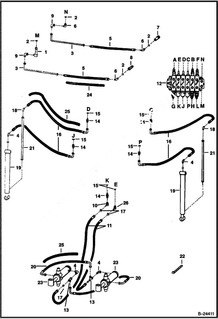 Схема запчастей Bobcat BACKHOE - HYDRAULICS - MAIN FRAME 933S 933S BACKHOE