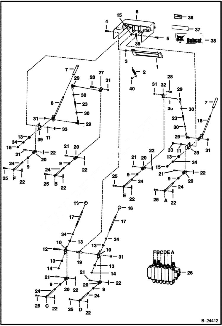 Схема запчастей Bobcat BACKHOE - CONTROLS 933S 933S BACKHOE