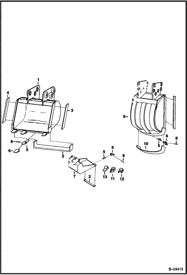 Схема запчастей Bobcat BACKHOE - BUCKETS - BACKHOE 933S 933S BACKHOE