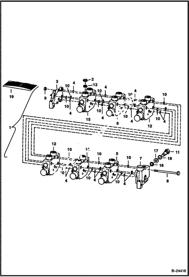 Схема запчастей Bobcat BACKHOE - VALVE CONTROL 937S 937S BACKHOE