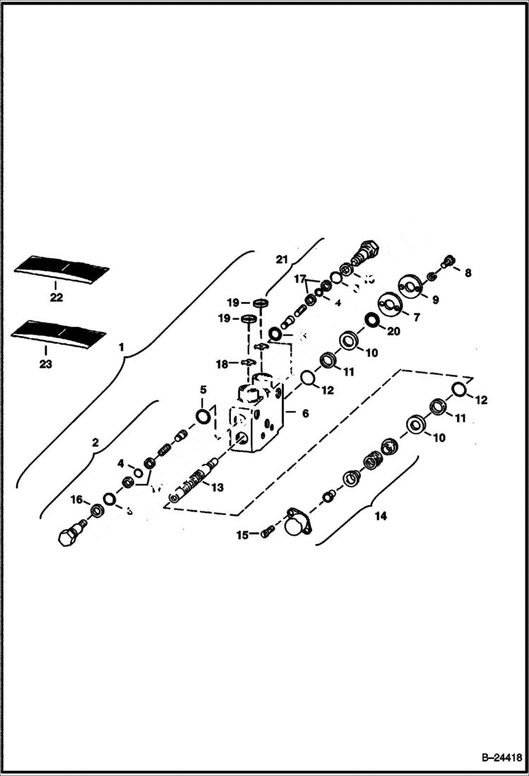 Схема запчастей Bobcat BACKHOE - BOOM SECTION 937S Backhoe 937S BACKHOE