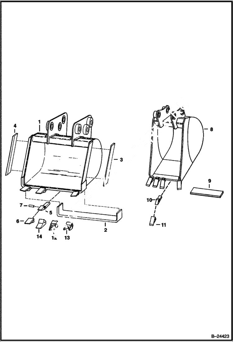 Схема запчастей Bobcat BACKHOE - BUCKETS BACKHOE 937S 937S BACKHOE