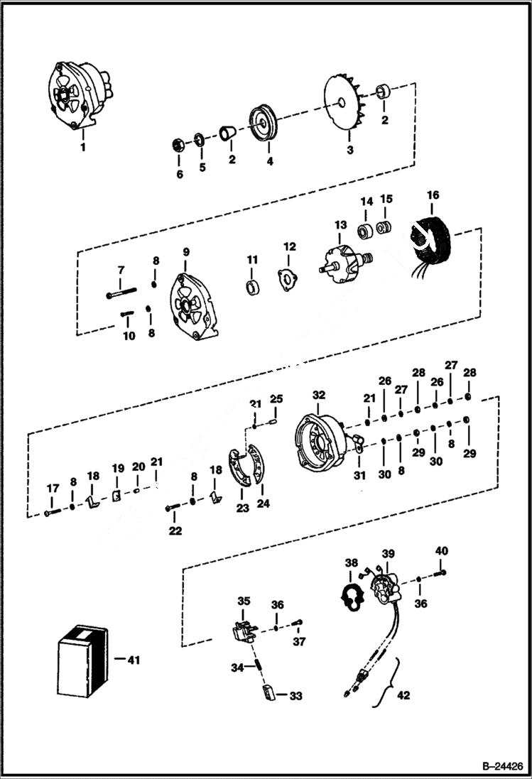 Схема запчастей Bobcat 900s - ALTERNATOR ELECTRICAL SYSTEM
