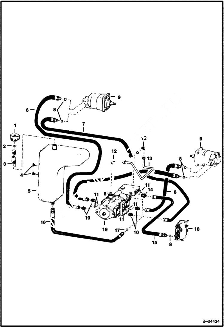 Схема запчастей Bobcat 600s - HYDROSTATIC CIRCUITRY HYDROSTATIC SYSTEM