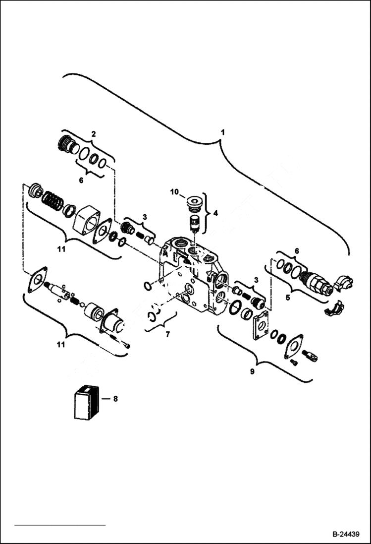 Схема запчастей Bobcat 337 - CONTROL VALVE (Blade) HYDRAULIC SYSTEM