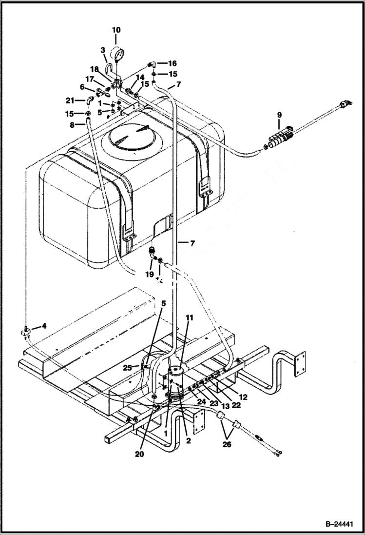 Схема запчастей Bobcat SPRAYER - SPRAYER (Plumbing) (50 gal 0059) Loader