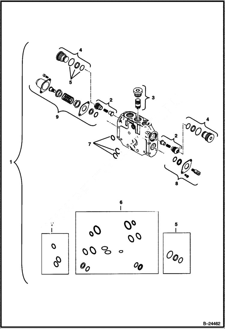 Схема запчастей Bobcat 435 - CONTROL VALVE (Boom Offset) HYDRAULIC/HYDROSTATIC SYSTEM