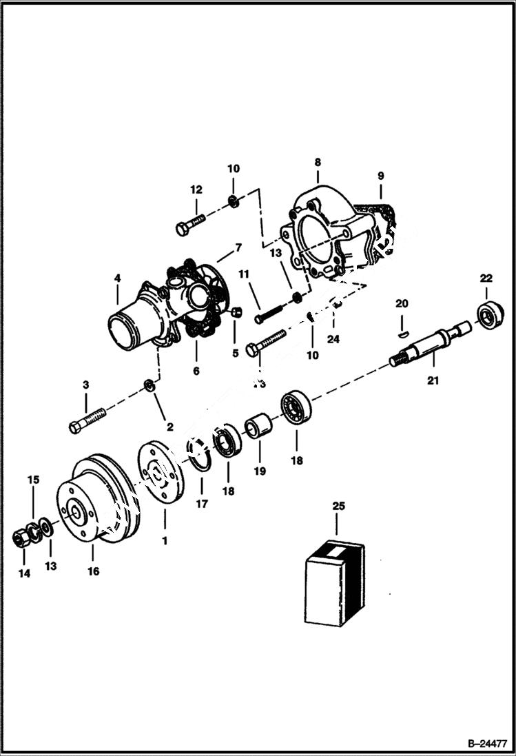 Схема запчастей Bobcat Articulated Loaders - WATER PUMP POWER UNIT