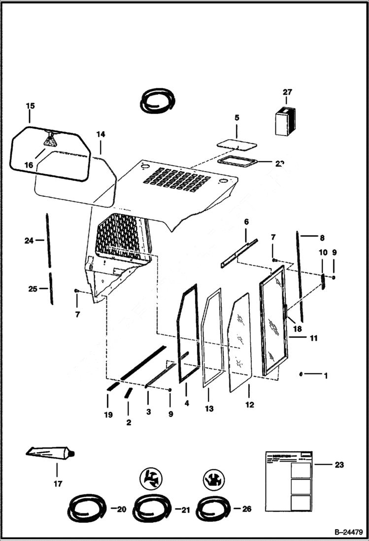 Схема запчастей Bobcat 500s - CAB WINDOWS ACCESSORIES & OPTIONS