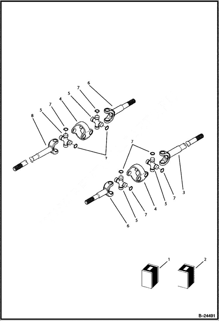 Схема запчастей Bobcat BL370 - FRONT AXLE AXLES