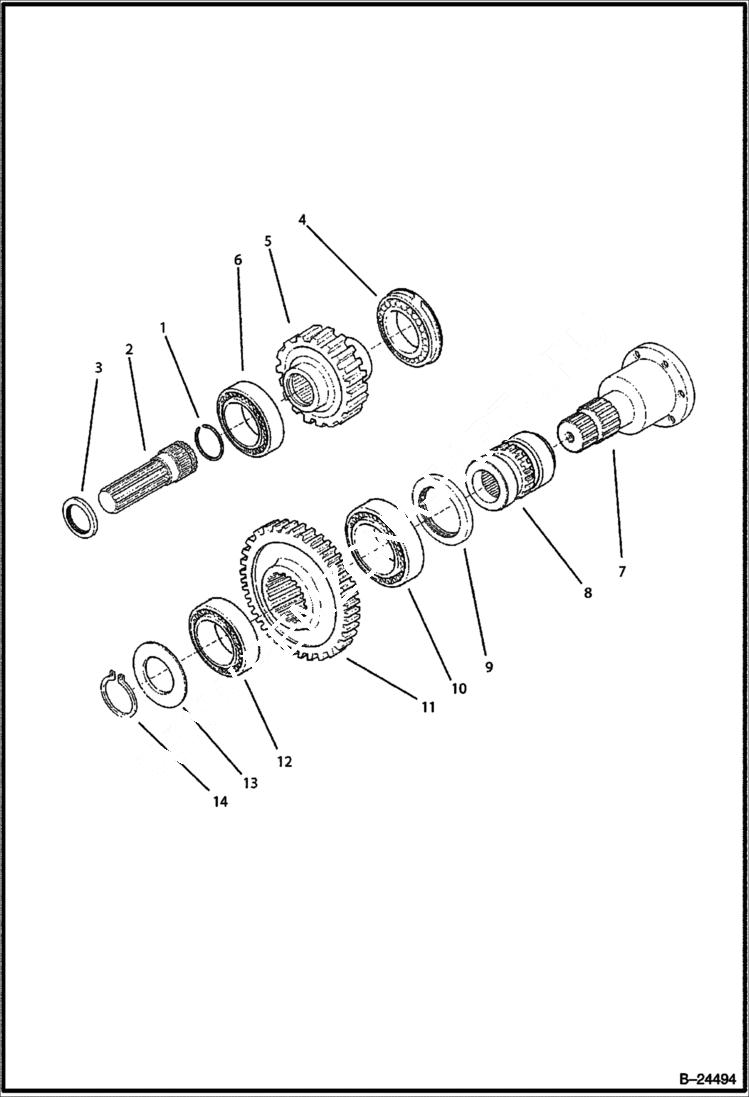 Схема запчастей Bobcat BL375 - REAR AXLE AXLES