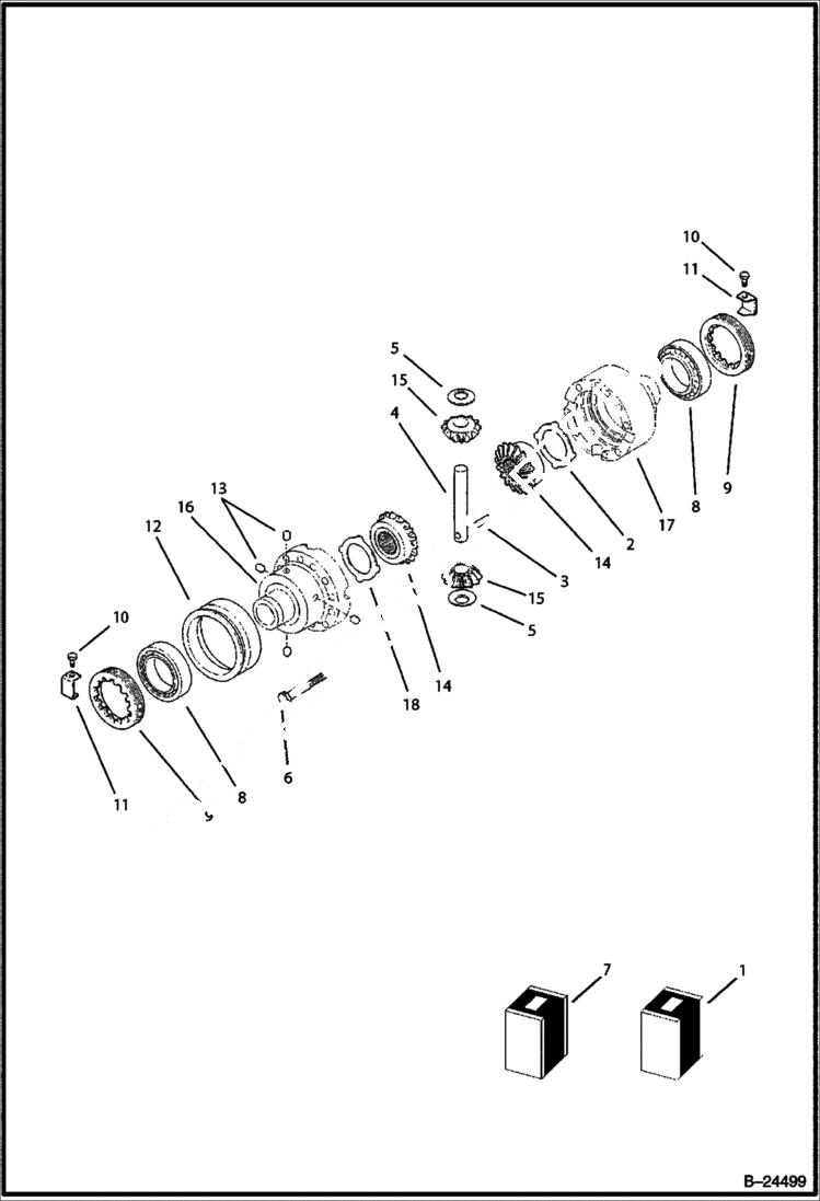 Схема запчастей Bobcat BL570 - REAR AXLE AXLES