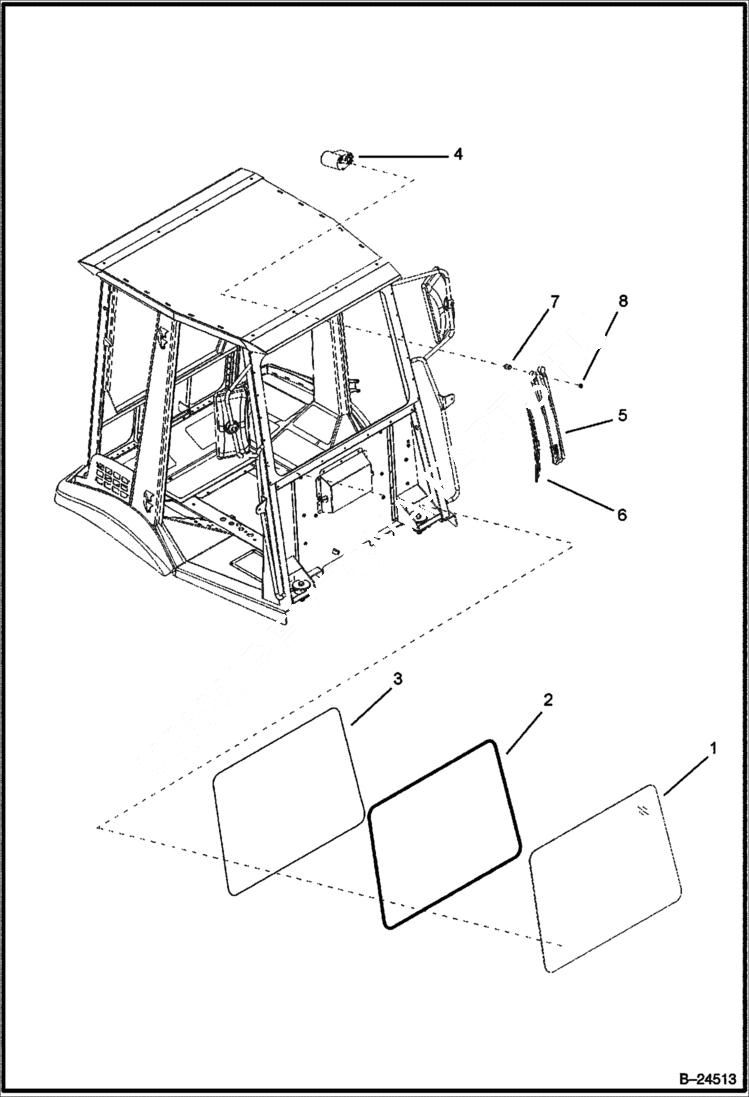 Схема запчастей Bobcat BL570 - CAB Front Window CAB