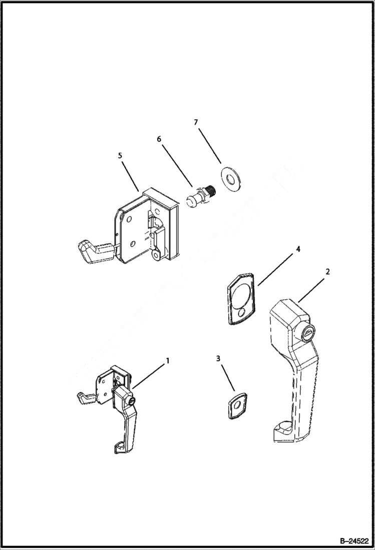 Схема запчастей Bobcat BL570 - ROPS/FOPS CAB Lock - Right CAB