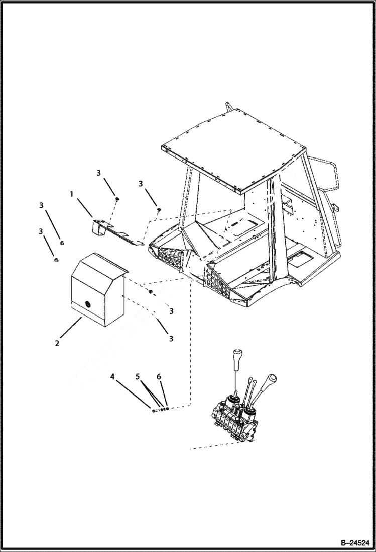 Схема запчастей Bobcat BL570 - ROPS/FOPS Cover Rear Distributor CAB