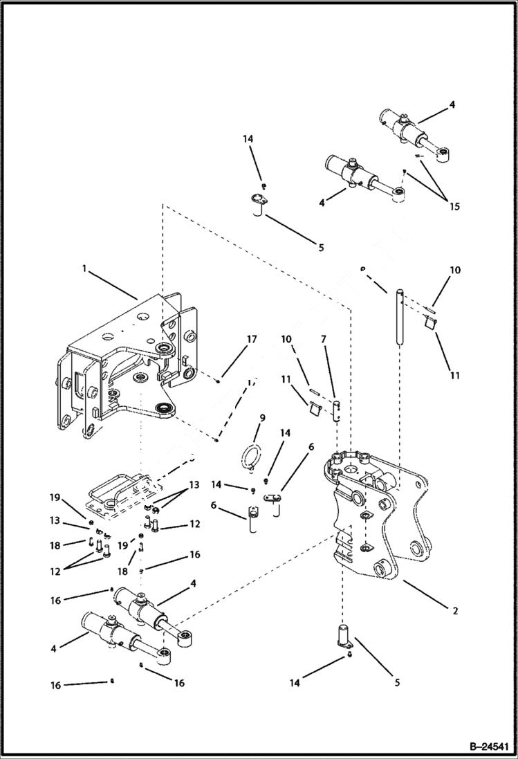 Схема запчастей Bobcat BL570 - CENTER MOUNT BACKHOE Trunnion WORK EQUIPMENT