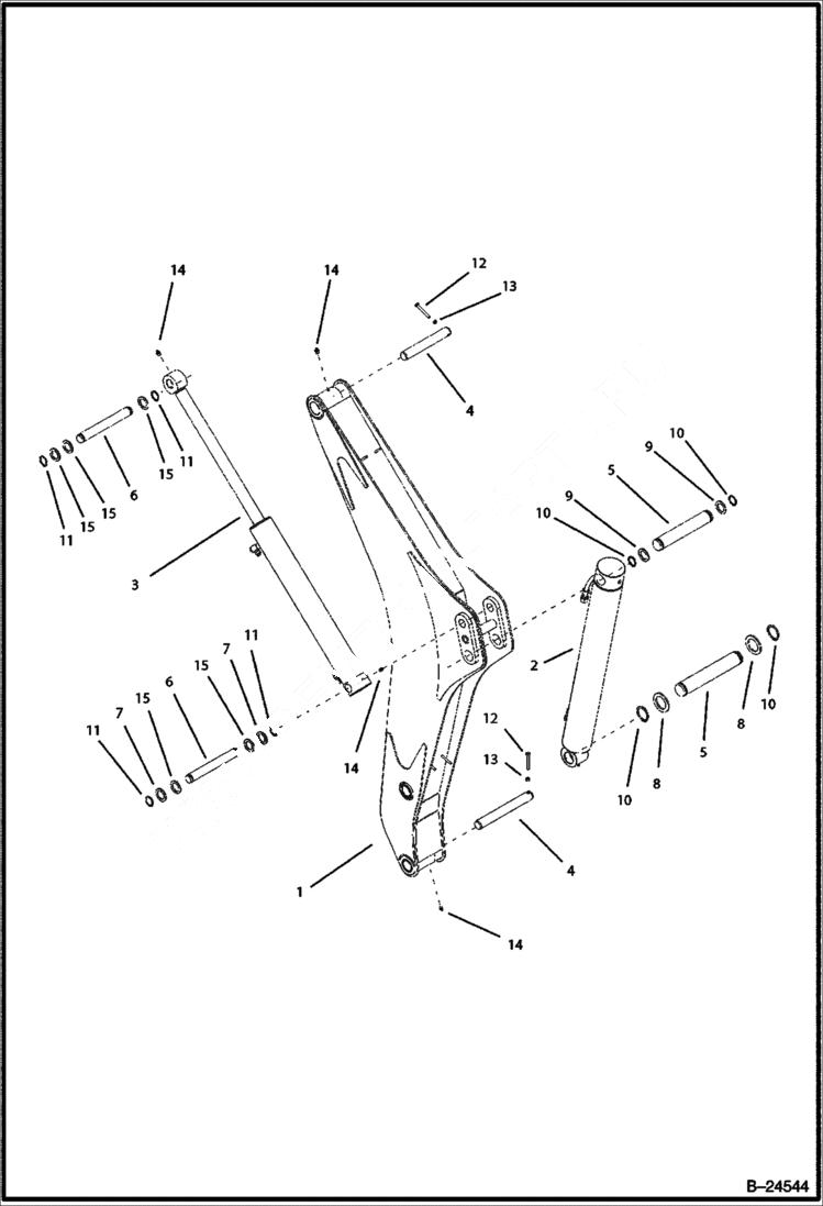 Схема запчастей Bobcat BL570 - CENTER MOUNT BACKHOE Boom Assy WORK EQUIPMENT