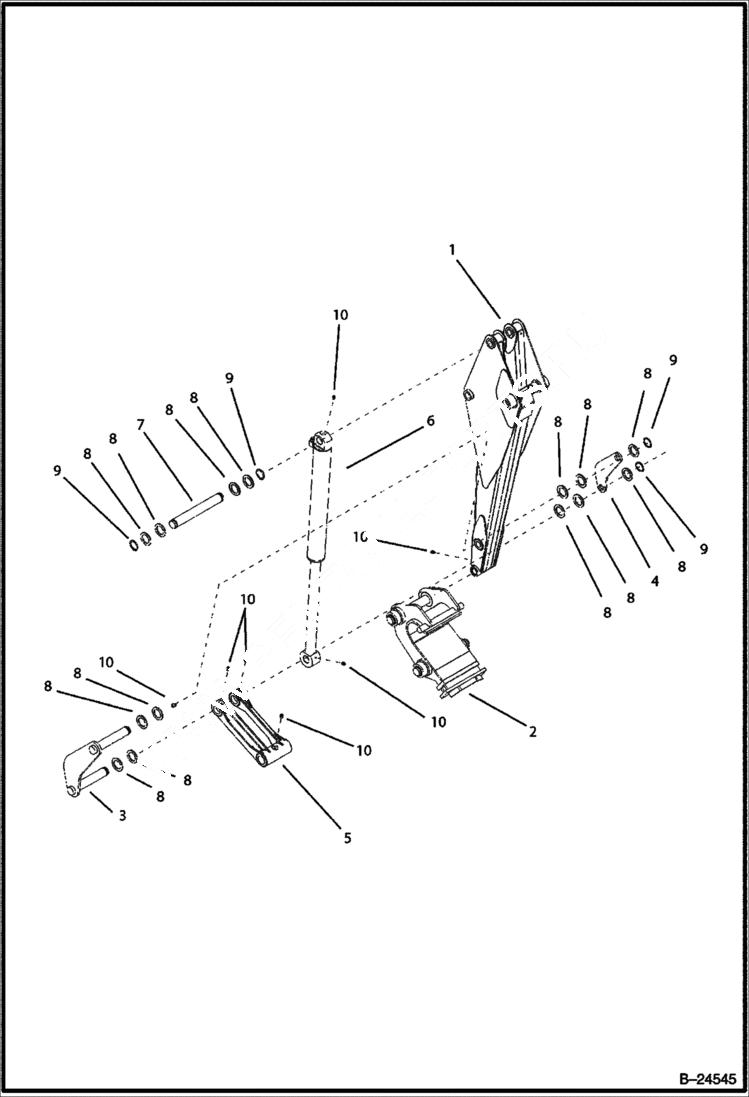 Схема запчастей Bobcat BL570 - CENTER MOUNT BACKHOE Arm Assy WORK EQUIPMENT