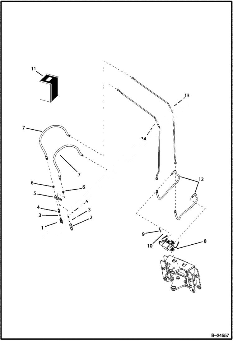 Схема запчастей Bobcat BL570 - HYDRAULIC CIRCUITRY Center Backhoe HYDRAULIC SYSTEM