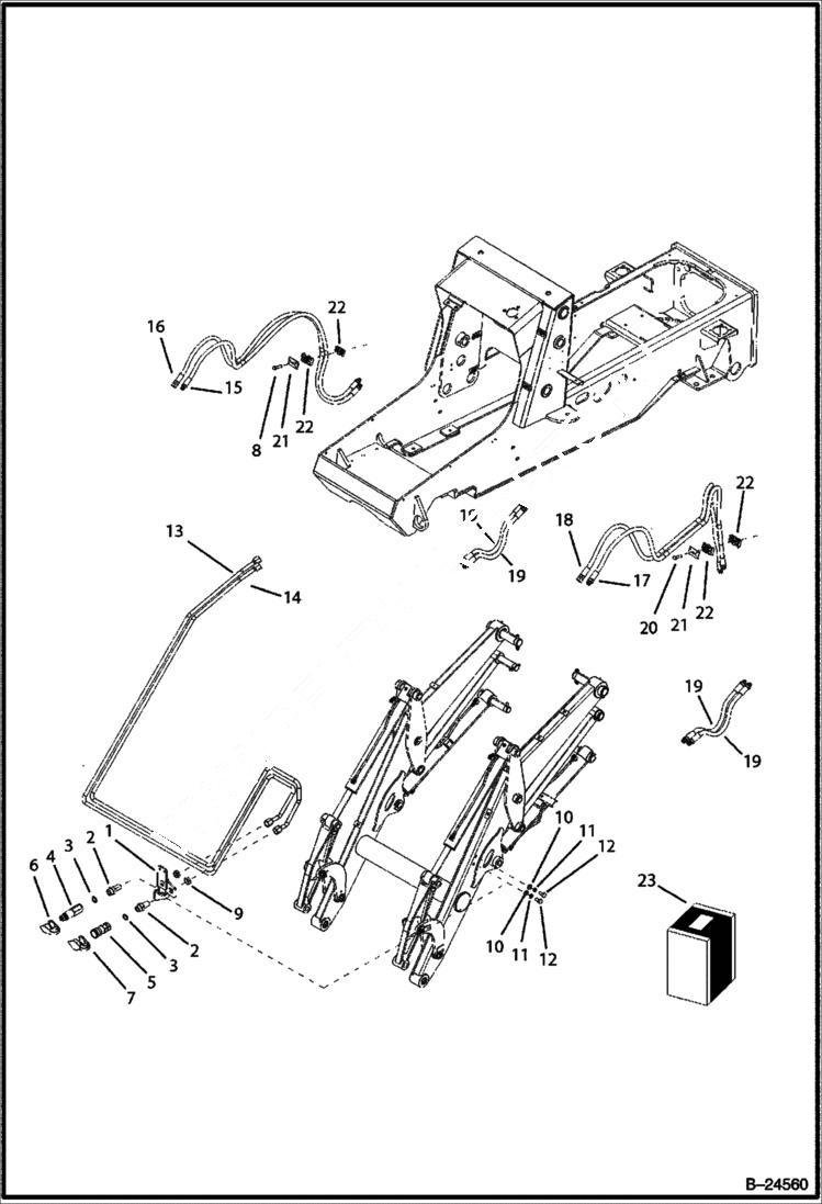 Схема запчастей Bobcat BL570 - HYDRAULIC CIRCUITRY Loading Arm HYDRAULIC SYSTEM