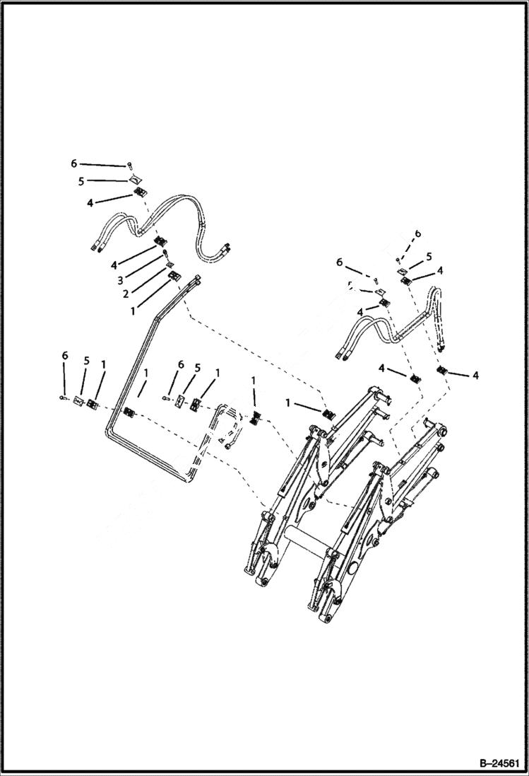 Схема запчастей Bobcat BL570 - HYDRAULIC CIRCUITRY Loading Arm HYDRAULIC SYSTEM