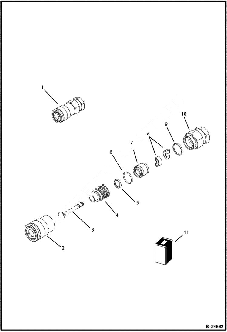 Схема запчастей Bobcat BL570 - HYDRAULIC CIRCUITRY Coupler Female Loading Arms HYDRAULIC SYSTEM