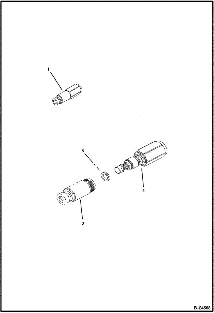 Схема запчастей Bobcat BL570 - HYDRAULIC CIRCUITRY Couple Male Loading Arms HYDRAULIC SYSTEM