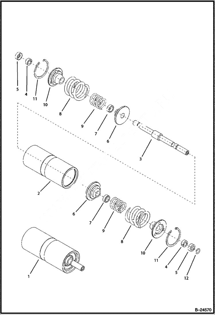 Схема запчастей Bobcat BL570 - HYDRAULIC CIRCUITRY Axial Pump HYDRAULIC SYSTEM