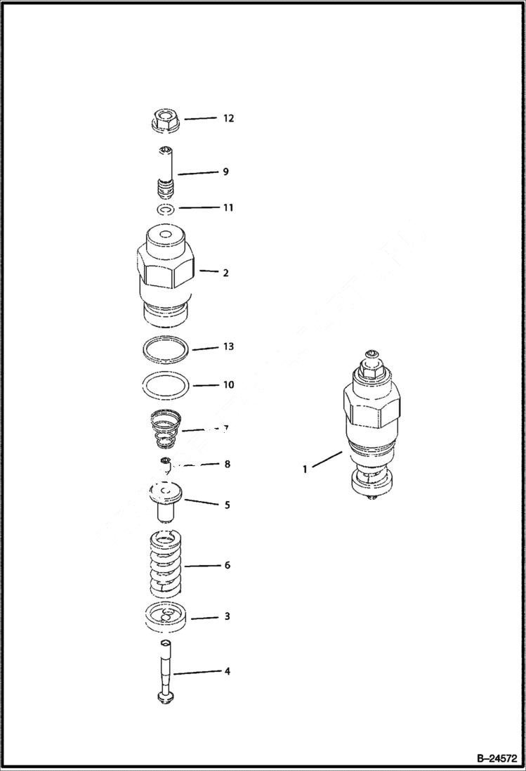 Схема запчастей Bobcat BL570 - HYDRAULIC CIRCUITRY Axial Pump HYDRAULIC SYSTEM