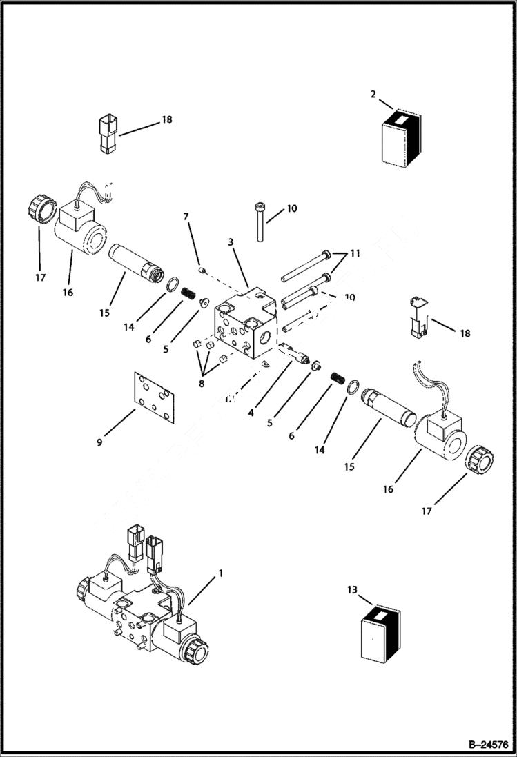 Схема запчастей Bobcat BL570 - HYDRAULIC CIRCUITRY Axial Pump HYDRAULIC SYSTEM