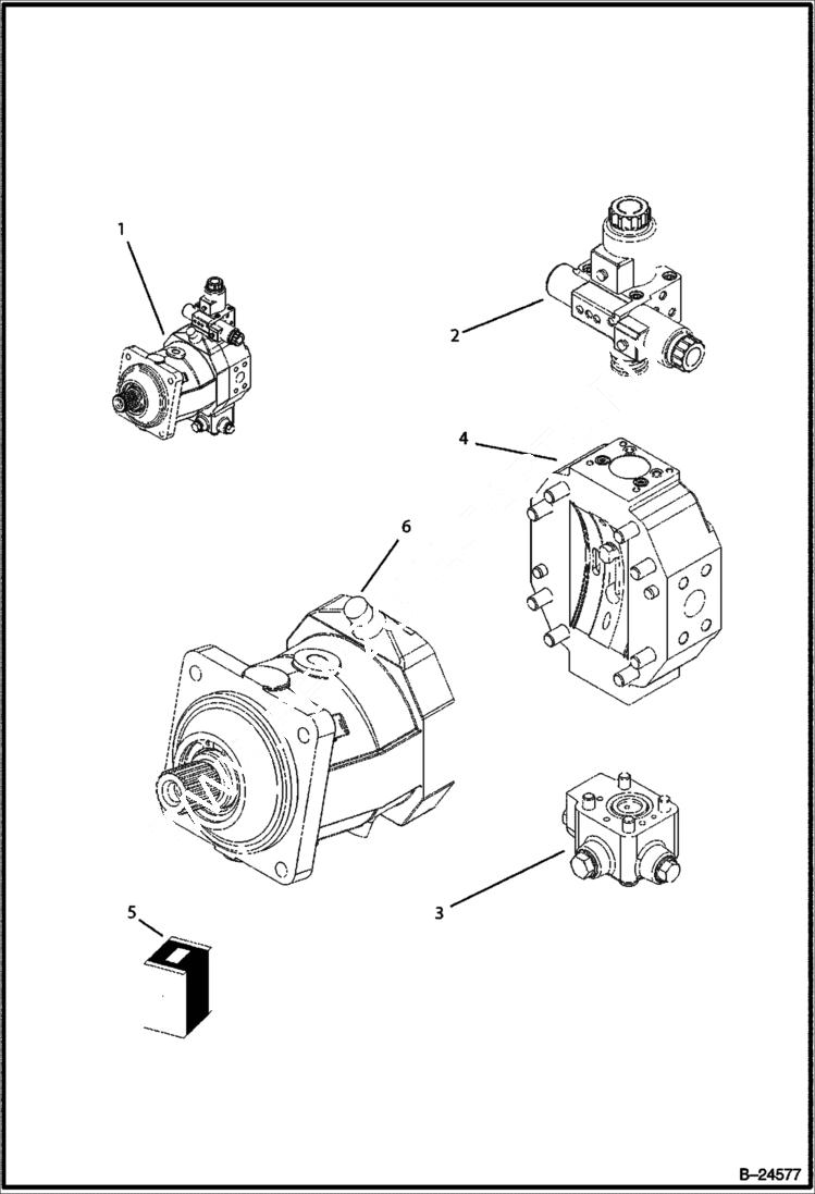 Схема запчастей Bobcat BL570 - HYDRAULIC CIRCUITRY Hydraulic Motor HYDRAULIC SYSTEM