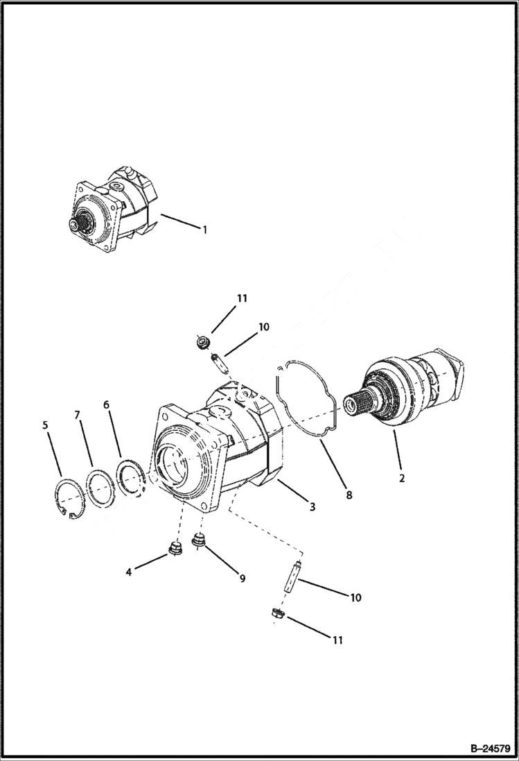 Схема запчастей Bobcat BL570 - HYDRAULIC CIRCUITRY Hydraulic Motor HYDRAULIC SYSTEM