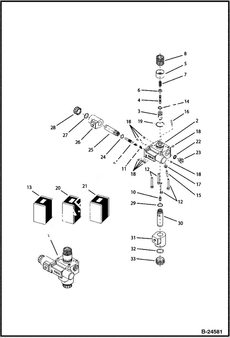 Схема запчастей Bobcat BL570 - HYDRAULIC CIRCUITRY Hydraulic Motor HYDRAULIC SYSTEM