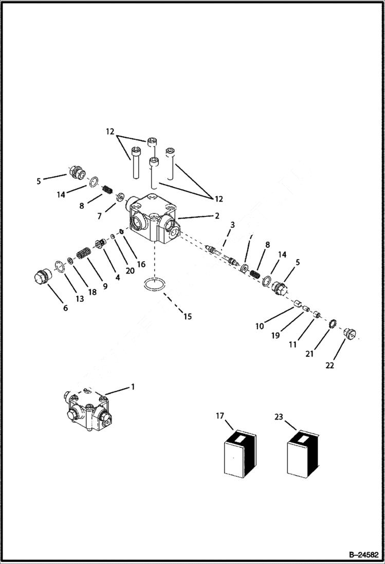 Схема запчастей Bobcat BL570 - HYDRAULIC CIRCUITRY Hydraulic Motor HYDRAULIC SYSTEM