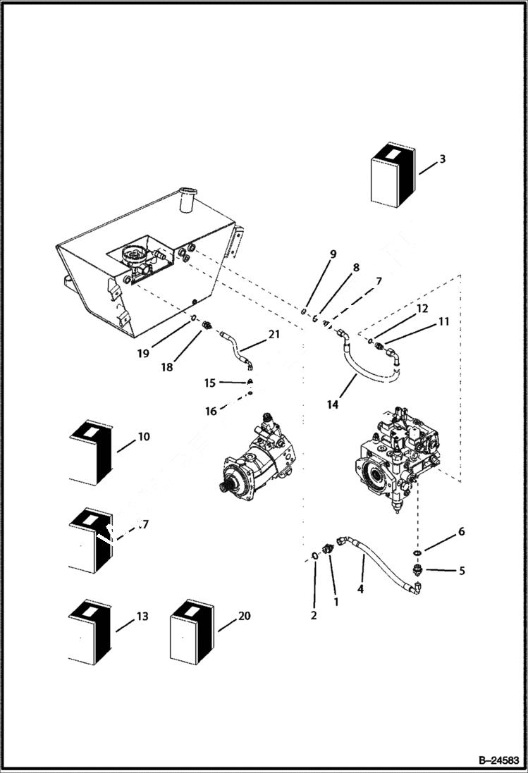 Схема запчастей Bobcat BL570 - HYDRAULIC CIRCUITRY Frame HYDRAULIC SYSTEM